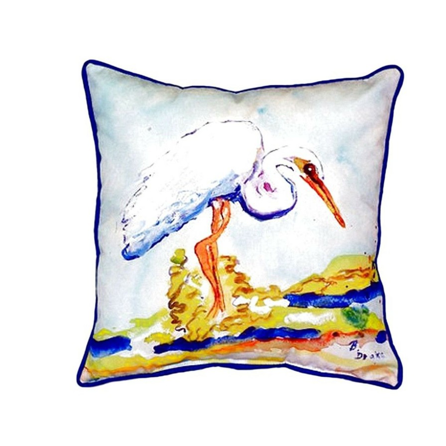 Outdoor * | Betsy'S Egret Beach Cottage Pillow Official