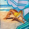 Mirrors & Art * | Bright Striped Umbrellas Custom Beach Art Sign Outlet Sale