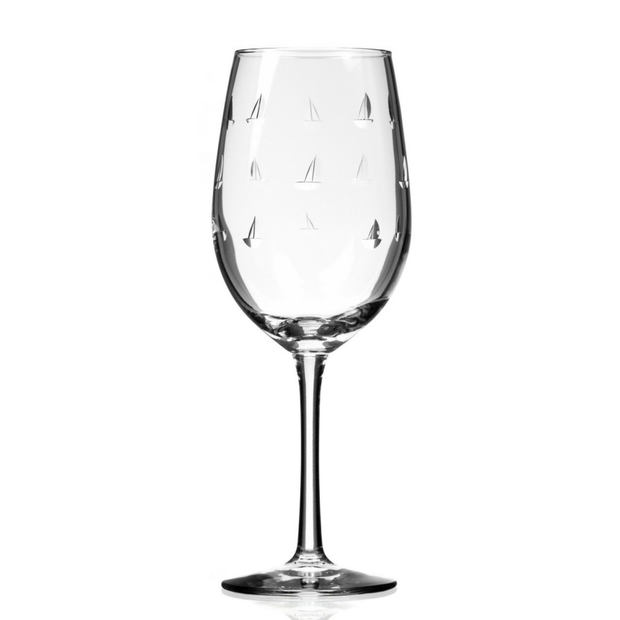 All Decor * | Sailing Etched 12 Oz. Wine Glasses Set Of 4 Best Quality