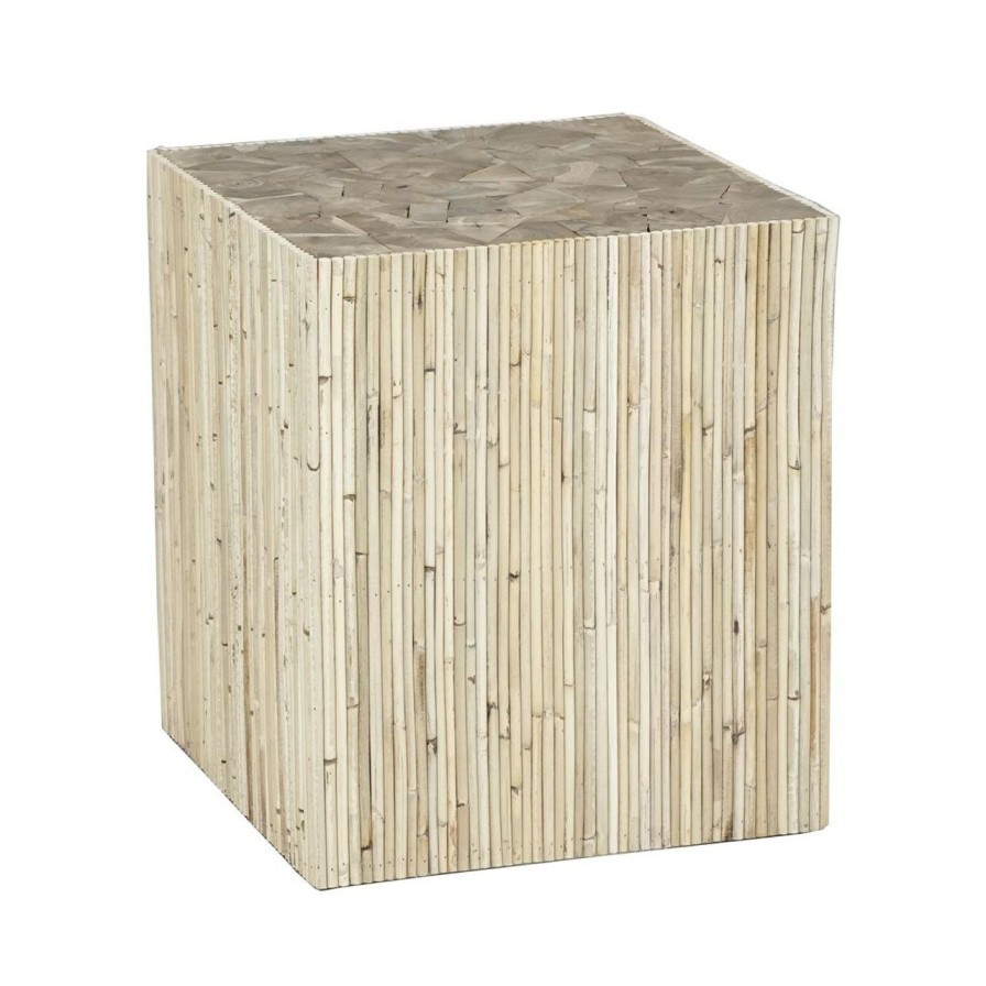 Furniture * | Toleno Natural Cane Square Stool Large Choice